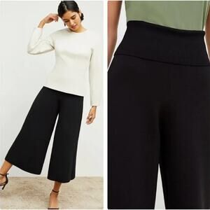 MM Lafleur The Rogala Stretch Culotte Jardigan Knit Pants Wide Leg Cropped